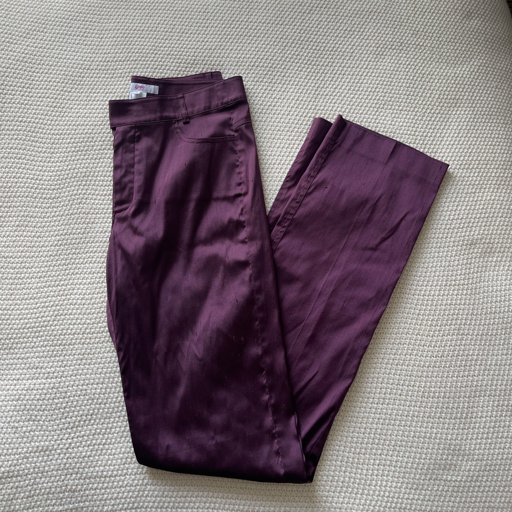 Leggiadro Dupioni Shantung Jeans In Plum